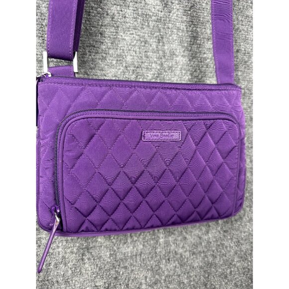 Vera Bradley Small Crossbody Bag Hipster Elderberry Purple Quilted - Picture 10 of 13